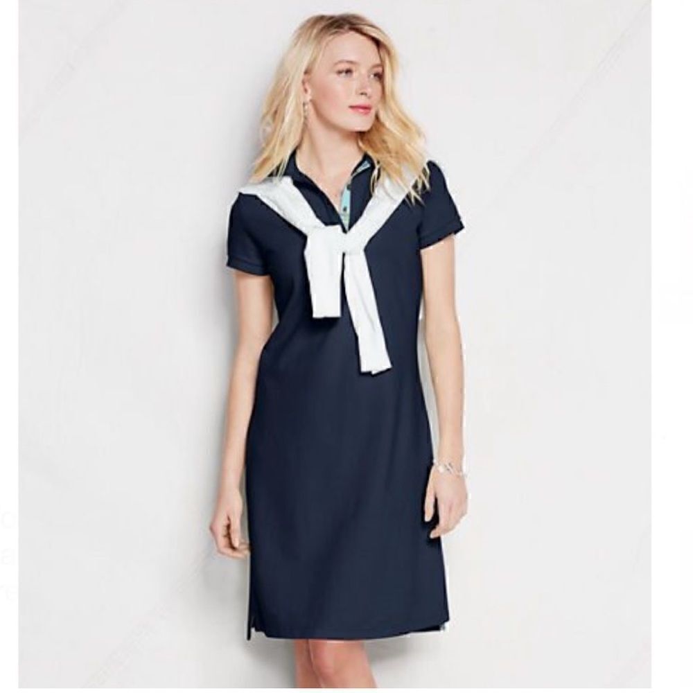 Lands' End Navy Polo T-Shirt Dress | SZ S